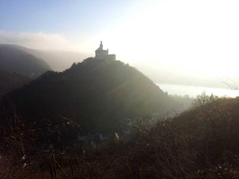 Marksburg Castle shot against the light