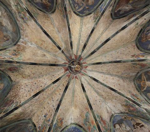 The chapel's vault ceiling