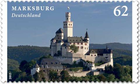 Marksburg Castle stamp from 2015