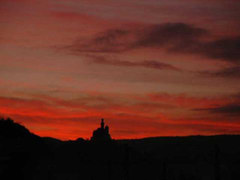 Marksburg Castle at sunset