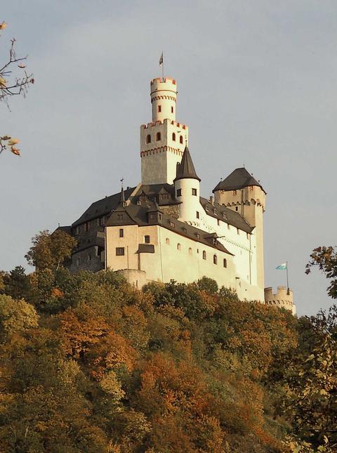 Marksburg Castle in autumn